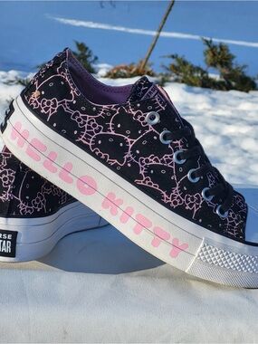 Converse Women's Black & Pink Hello Kitty Low Top Sneakers